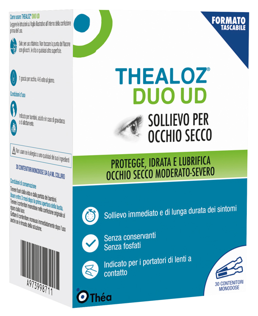 GOCCE OCULARI THEALOZ DUO UD 30 CONTENITORI MONODOSE 0,4 ML - Farmacia Murachelli Di Putelli dr. Giovanni