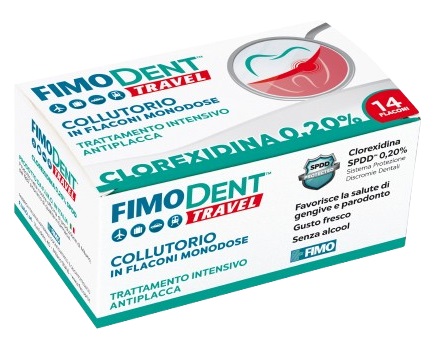 FIMODENT TRAVEL COLLUTORIO CLOREXIDINA SPDD 0,20% 14 FLACONCINI MONODOSE 10 ML - Farmacia Murachelli Di Putelli dr. Giovanni