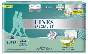 PANNOLONE MUTANDA LINES SPECIALIST EXTRALARGE SUPER 30 PEZZI - Farmacia Murachelli Di Putelli dr. Giovanni