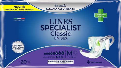 PANNOLONE MUTANDA LINES SPECIALIST CLASSIC MM MAXI 20 PEZZI - Farmacia Murachelli Di Putelli dr. Giovanni