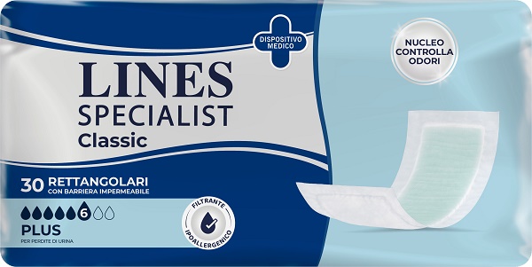PANNOLONE LINES SPECIALIST CLASSIC RETTANGOLARE CON BARRIERA 30 PEZZI - Farmacia Murachelli Di Putelli dr. Giovanni