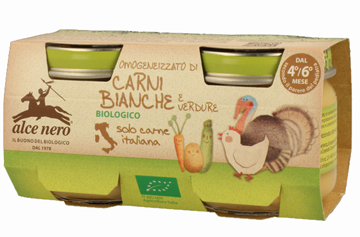 OMOGENEIZZATO CARNI BIANCHE CON VERDURE BABY FOOD BIO ALCE NERO 2X80 G - Farmacia Murachelli Di Putelli dr. Giovanni