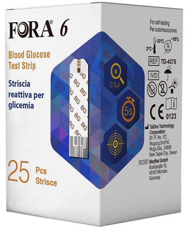 STRISCE MISURAZIONE GLICEMIA FORA 6 CONNECT BOX DA 25 PEZZI - Farmacia Murachelli Di Putelli dr. Giovanni