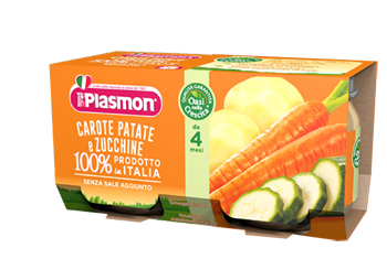 PLASMON OMOGENEIZZATO CAROTE PATATE ZUCCHINE 4 X 80 G - Farmacia Murachelli Di Putelli dr. Giovanni