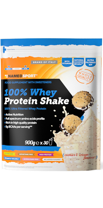 100% WHEY PROTEIN SHAKE COOKIES & CREAM 900 G - Farmacia Murachelli Di Putelli dr. Giovanni