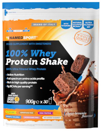 100% WHEY PROTEIN SHAKE CHOCO BROWNIE 900 G - Farmacia Murachelli Di Putelli dr. Giovanni
