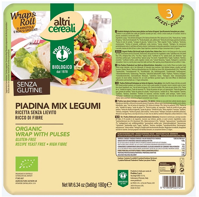 ALTRICEREALI PIADINA MIX LEGUMI 3 X 60 G - Farmacia Murachelli Di Putelli dr. Giovanni