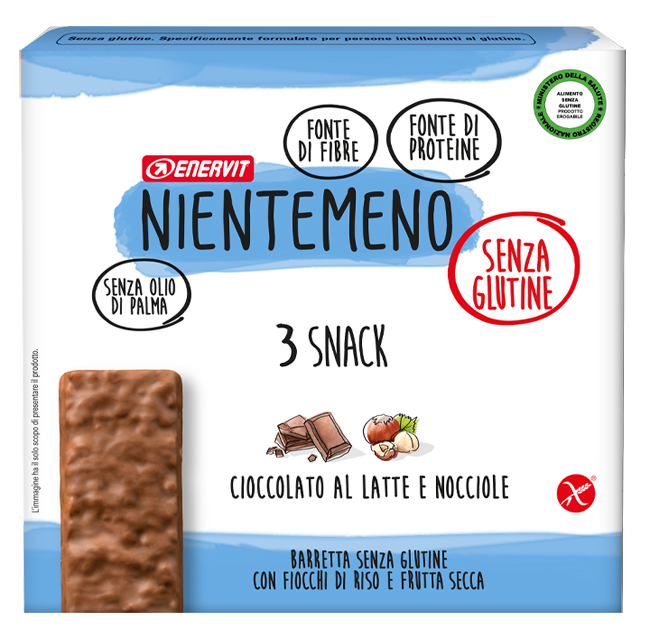 NIENTEMENO BAR CIOCCOLATO AL LATTE NOCCIOLE 3 X 33 G - Farmacia Murachelli Di Putelli dr. Giovanni