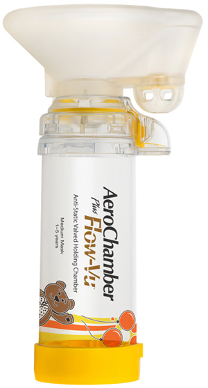 CAMERA DI TENUTA CON VALVOLA AEROCHAMBER PLUS FLOW VU PEDIATRICO MEDIUM 1-5 ANNI - Farmacia Murachelli Di Putelli dr. Giovanni
