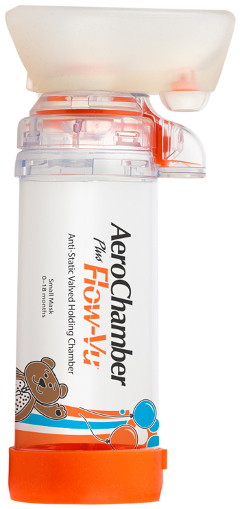 CAMERA DI TENUTA CON VALVOLA AEROCHAMBER PLUS FLOW VU PEDIATRICO SMALL 0-18 MESI - Farmacia Murachelli Di Putelli dr. Giovanni