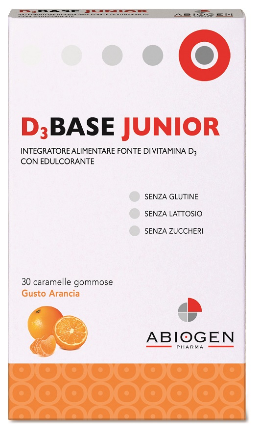 D3BASE JUNIOR 30 CARAMELLE GOMMOSE ARANCIA - Farmacia Murachelli Di Putelli dr. Giovanni