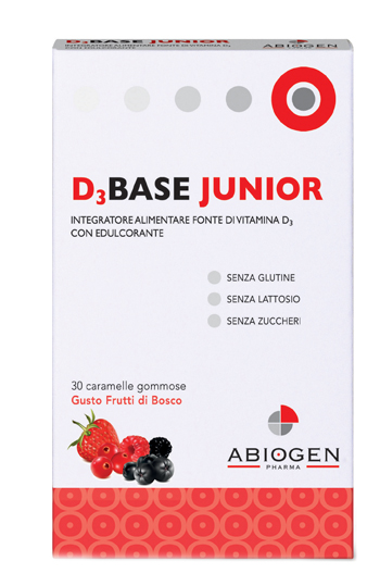 D3BASE JUNIOR 30 CARAMELLE GOMMOSE FRUTTI DI BOSCO - Farmacia Murachelli Di Putelli dr. Giovanni