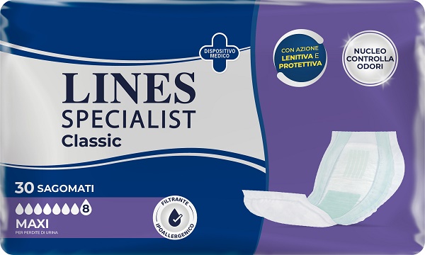 PANNOLONE PER INCONTINENZA LINES SPECIAL CLASSIC SAGOMATO MAXI 30 PEZZI - Farmacia Murachelli Di Putelli dr. Giovanni