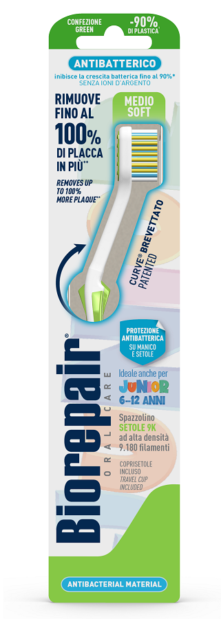 BIOREPAIR ORAL CARE SPAZZOLINO ANTIBATTERICO JUNIOR 6-12 ANNI PIU' COMFORT SETOLE MEDIO SOFT - Farmacia Murachelli Di Putelli dr. Giovanni