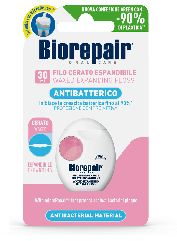 BIOREPAIR ORAL CARE ANTIBATTERICO FILO CERATO ESPANDIBILE GENGIVE DELICATE 25+5 METRI - Farmacia Murachelli Di Putelli dr. Giovanni