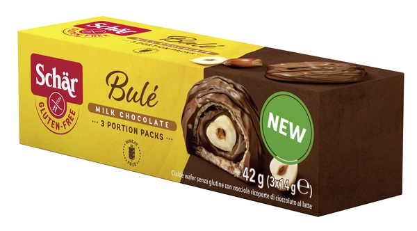 SCHAR BULE' CIALDE WAFER CON NOCCIOLA RICOPERTE DI CIOCCOLATO AL LATTE 3 PORZIONI DA 14 G - Farmacia Murachelli Di Putelli dr. Giovanni