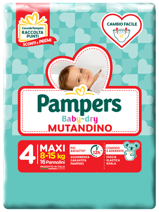 PAMPERS BABY DRY MUTANDINA MAXI 4 SMALL PACK 16 PEZZI - Farmacia Murachelli Di Putelli dr. Giovanni