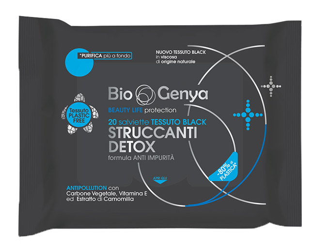 BIOGENYA BEAUTY LIFE PROTECTION 20 SALVIETTE TESSUTO BLACK STRUCCANTI DETOX - Farmacia Murachelli Di Putelli dr. Giovanni