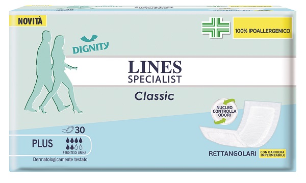 PANNOLONE LINES SPECIALIST CLASSIC RETTANGOLARE CON BARRIERA CONTROL 30 PEZZI - Farmacia Murachelli Di Putelli dr. Giovanni