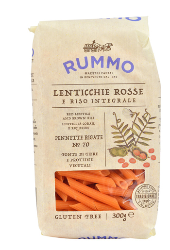 RUMMO PENNETTE RIGATE N 70 LENTICCHIE ROSSE E RISO INTEGRALE 300 G - Farmacia Murachelli Di Putelli dr. Giovanni