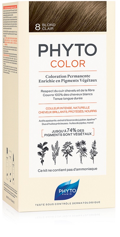 PHYTOCOLOR 8 BIONDO CHIARO 1 LATTE + 1 CREMA + 1 MASCHERA + 1 PAIO DI GUANTI - Farmacia Murachelli Di Putelli dr. Giovanni