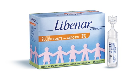 SOLUZIONE SALINA IPERTONICA 3% LIBENAR PER INALAZIONE CON AEROSOL 18 FLACONCINI MONOUSO X 4ML - Farmacia Murachelli Di Putelli dr. Giovanni