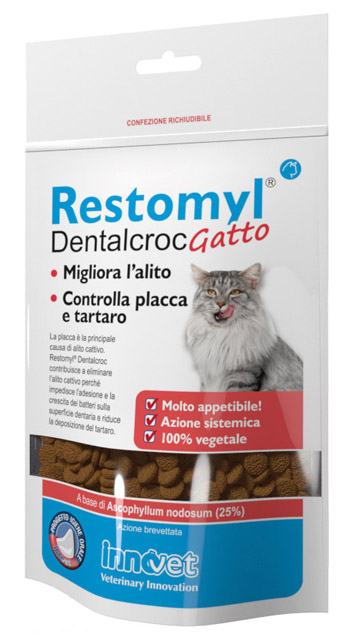 RESTOMYL DENTALCROC GATTO BUSTA 60 G - Farmacia Murachelli Di Putelli dr. Giovanni