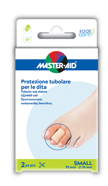 PROTEZIONE TUBOLARE IN GEL MASTER-AID FOOTCARE ELASTICIZZATO SMALL 7,5 CM 15 MM 2 PEZZI C4 - Farmacia Murachelli Di Putelli dr. Giovanni