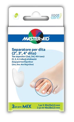 SEPARATORE DITA IN GEL MASTER-AID FOOTCARE MIX 1 SMALL + 2 MEDIUM C9 - Farmacia Murachelli Di Putelli dr. Giovanni