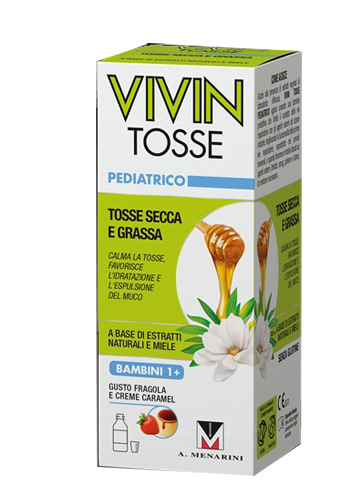 VIVIN TOSSE PEDIATRICO SCIROPPO PER TOSSE SECCA E GRASSA GUSTO FRAGOLA E CREME CARAMEL 150 ML - Farmacia Murachelli Di Putelli dr. Giovanni