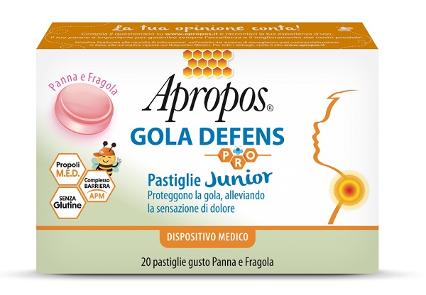 APROPOS GOLA DEFENS PRO 20 PASTIGLIE JUNIOR PANNA FRAGOLA - Farmacia Murachelli Di Putelli dr. Giovanni