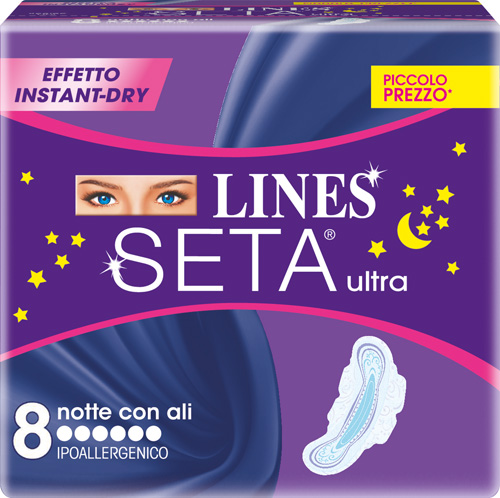 LINES SETA ULTRA ASSORBENTI DA NOTTE 8 PEZZI - Farmacia Murachelli Di Putelli dr. Giovanni