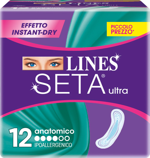 LINES SETA ULTRA ASSORBENTI ANATOMICI 12 PEZZI - Farmacia Murachelli Di Putelli dr. Giovanni