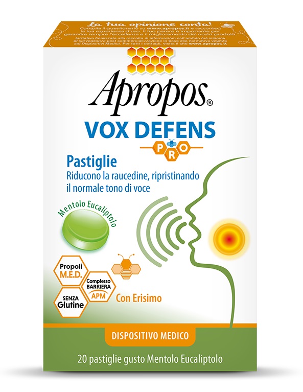 APROPOS VOX DEFENS PRO MENTOLO EUCALIPTO 20 PASTIGLIE - Farmacia Murachelli Di Putelli dr. Giovanni