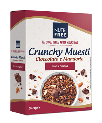 NUTRIFREE CRUNCHY MIX CIOCCOLATO E MANDORLE 340 G - Farmacia Murachelli Di Putelli dr. Giovanni
