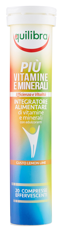 PIU' VITAMINE E MINERALI GUSTO LEMON LIME 20 COMPRESSE EFFERFESCENTI - Farmacia Murachelli Di Putelli dr. Giovanni