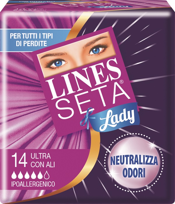ASSORBENTE LINES SETA ULTRA LADY CON ALI 14 PEZZI - Farmacia Murachelli Di Putelli dr. Giovanni