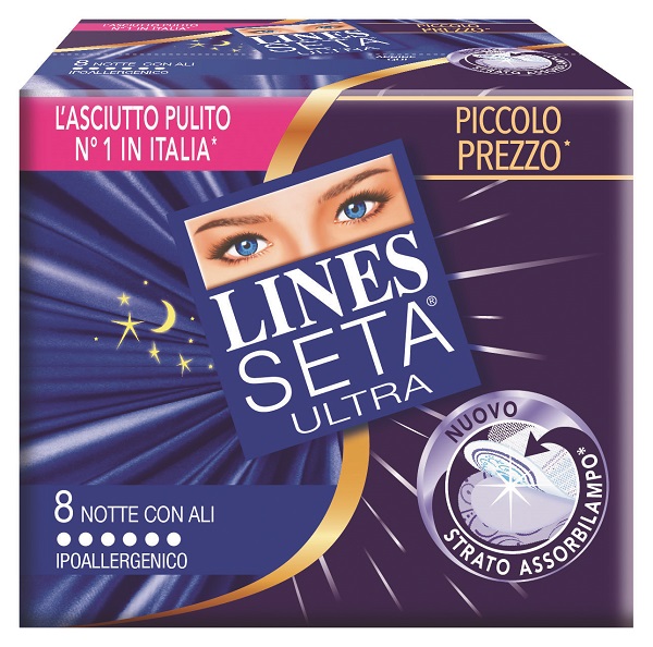 LINES SETA ULTRA ASSORBENTI CON ALI NOTTE 10 PEZZI - Farmacia Murachelli Di Putelli dr. Giovanni