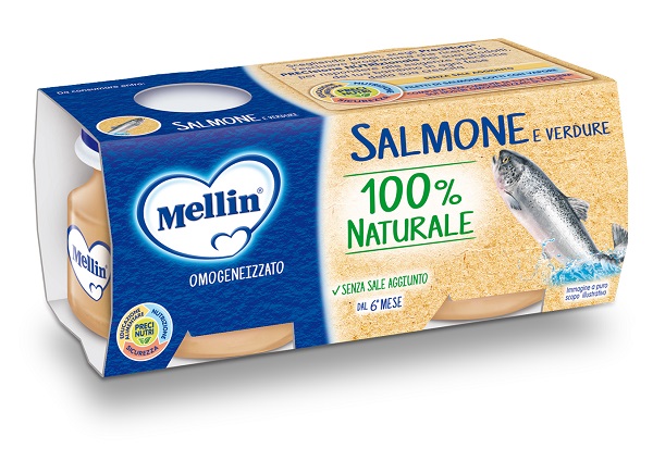 MELLIN OMOGENEIZZATO DI SALMONE E VERDURE 4 X 80 G - Farmacia Murachelli Di Putelli dr. Giovanni