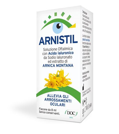ARNISTIL SOLUZIONE OFTALMICA ACIDO IALURONICO 0,2% + ESTRATTO DI ARNICA MONTANA 0,1% FLACONE 8 ML - Farmacia Murachelli Di Putelli dr. Giovanni