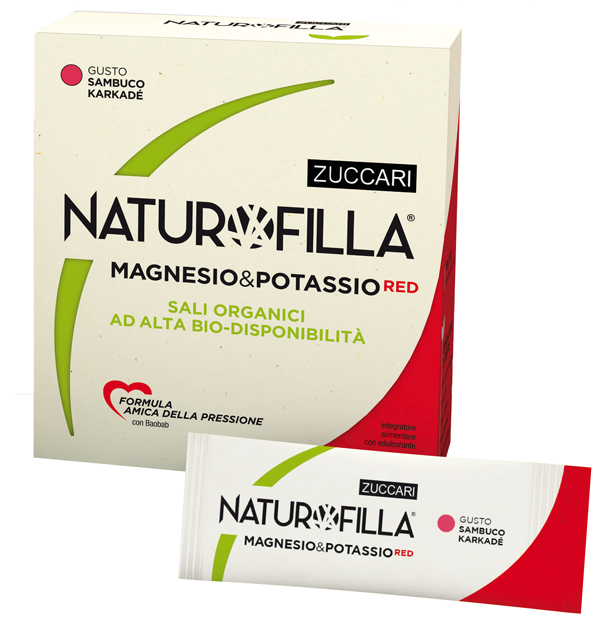 NATUROFILLA MAGNESIO & POTASSIO RED GUSTO SAMBUCO-KARKADE' 14 STICK PACK - Farmacia Murachelli Di Putelli dr. Giovanni