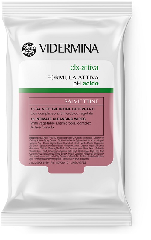 VIDERMINA CLX ATTIVA 15 SALVIETTE INTIME DETERGENTI - Farmacia Murachelli Di Putelli dr. Giovanni