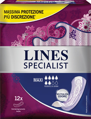 LINES SPECIALIST PANNOLONE MAXI FARMA 12 PEZZI - Farmacia Murachelli Di Putelli dr. Giovanni