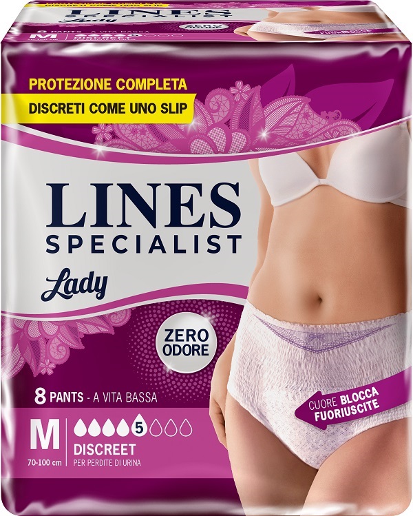 LINES SPECIALIST PANTS DISCREET M FARMA 8 PEZZI - Farmacia Murachelli Di Putelli dr. Giovanni