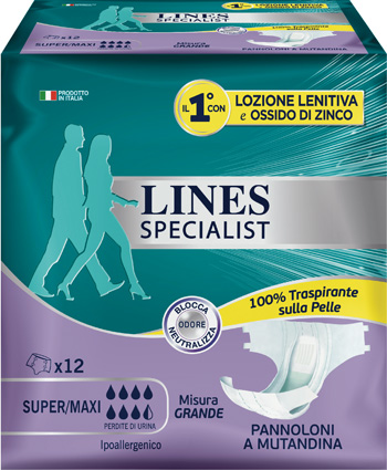 LINES SPECIALIST PANNOLONE A MUTANDA GRANDE 12  PEZZI - Farmacia Murachelli Di Putelli dr. Giovanni