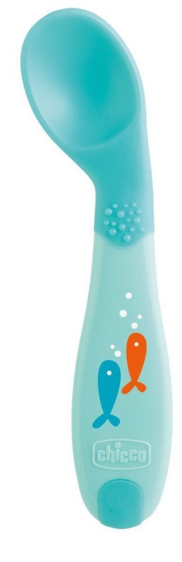 CHICCO CUCCHIAIO ANGOLATO 8M+ AZZURRO - Farmacia Murachelli Di Putelli dr. Giovanni