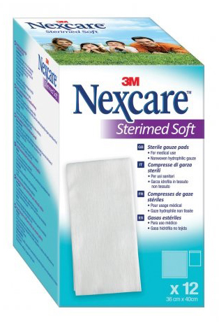 GARZA COMPRESSA STERILE NEXCARE STERIMED SOFT 18X40 CM MUL TILINGUAL 12 PEZZI - Farmacia Murachelli Di Putelli dr. Giovanni