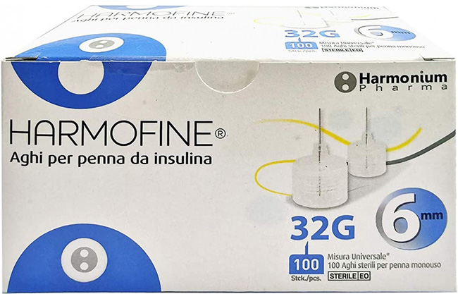 AGO HARMOFINE PENNA DA INSULINA GAUGE 32 6MM 100 PEZZI - Farmacia Murachelli Di Putelli dr. Giovanni