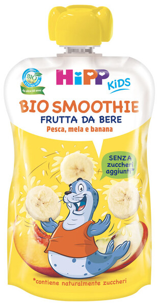 HIPP BIO SMOOTHIES MELA/BAN/PESCA 120 ML - Farmacia Murachelli Di Putelli dr. Giovanni
