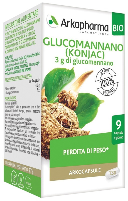 ARKO CAPSULE GLUCOMANNANO BIO 130 CAPSULE - Farmacia Murachelli Di Putelli dr. Giovanni